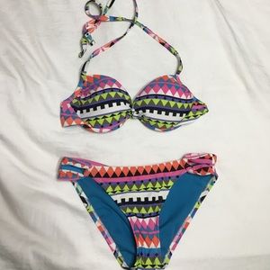 Push up colorful bikini