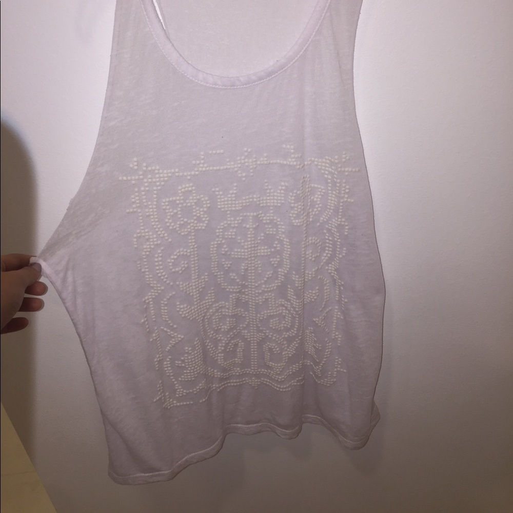 White Aztec pattern tank top