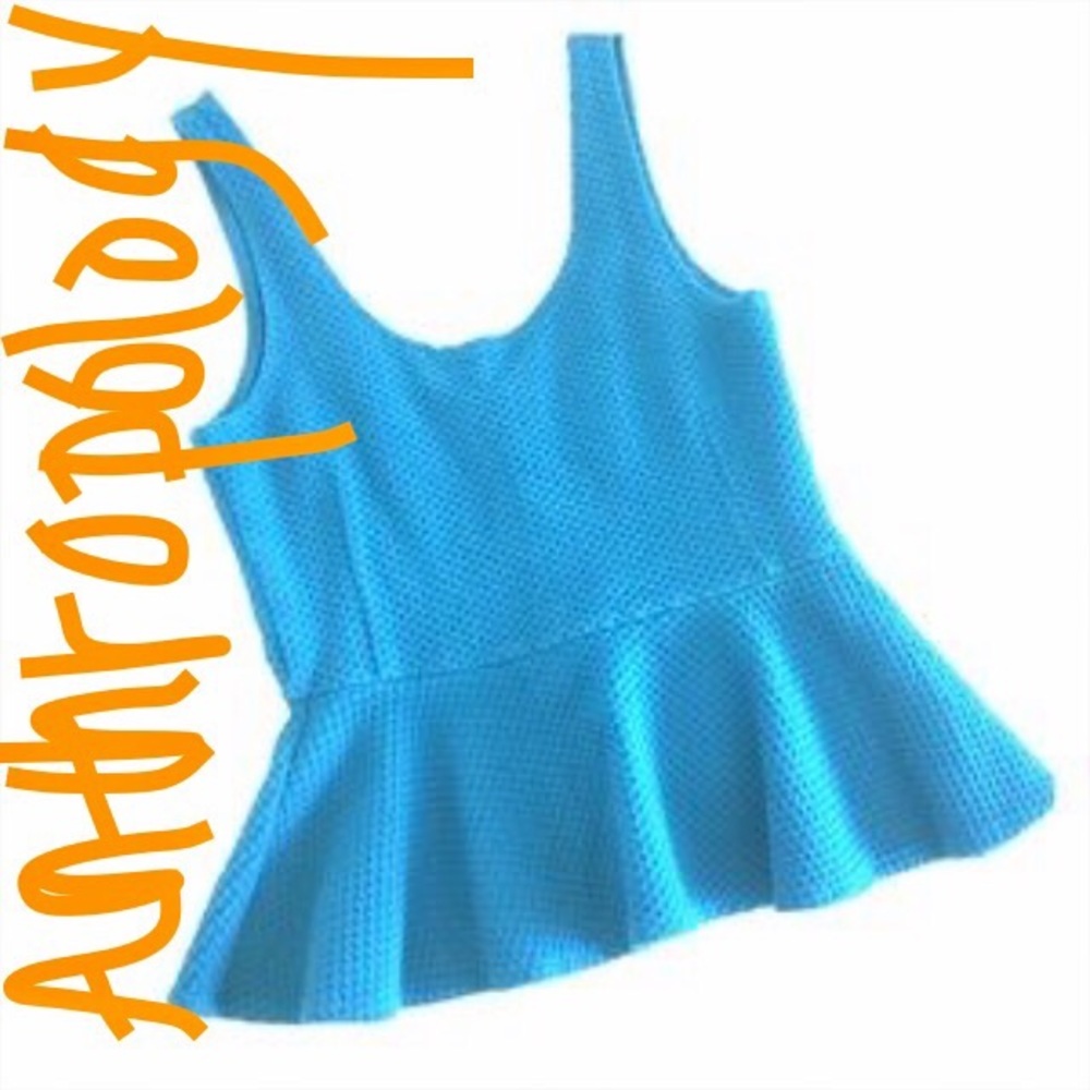 SALE! EUC. Anthropology Peplum tank in turquoise.