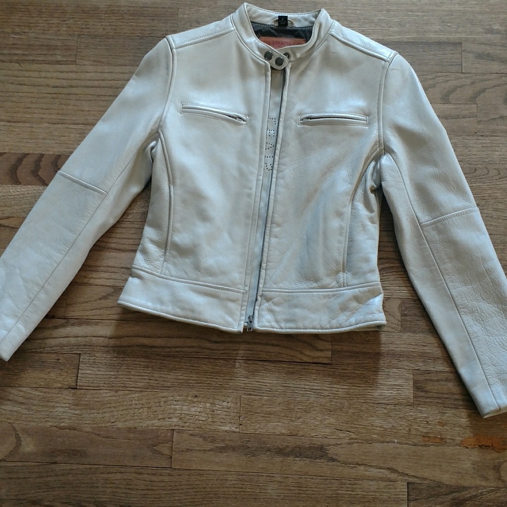 Levi's Limited Edition White Leather Biker Jacket