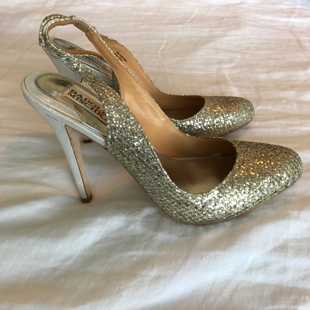 Badgley Mischka Gold/Silver Sling-back Heels