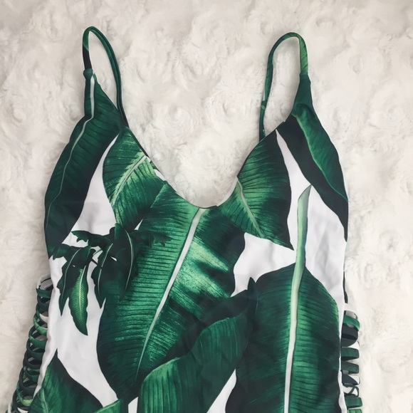 Banana Leaf One Piece Swimsuit - Picture 2 of 8