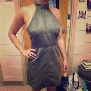 Suede, halter dress