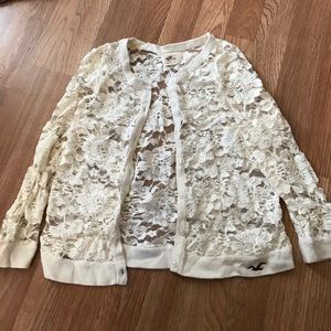 White lace Hollister cardigan