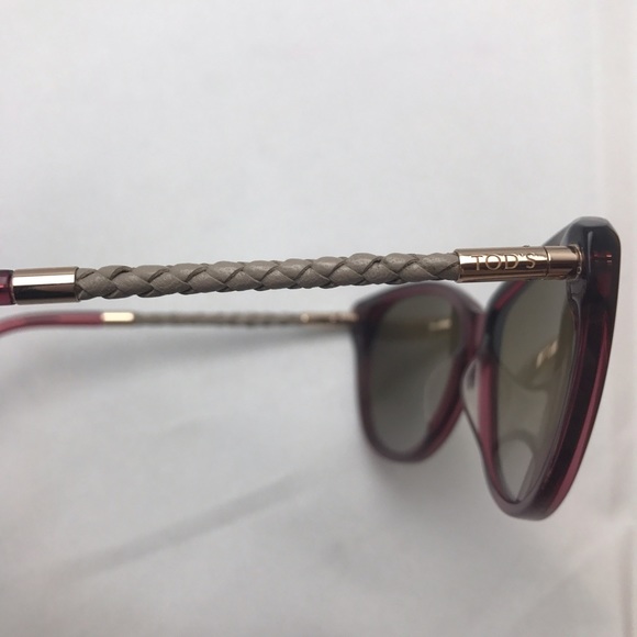 Tod\'s Cat Eye Sunglasses Pink with Beige Leather main image 5