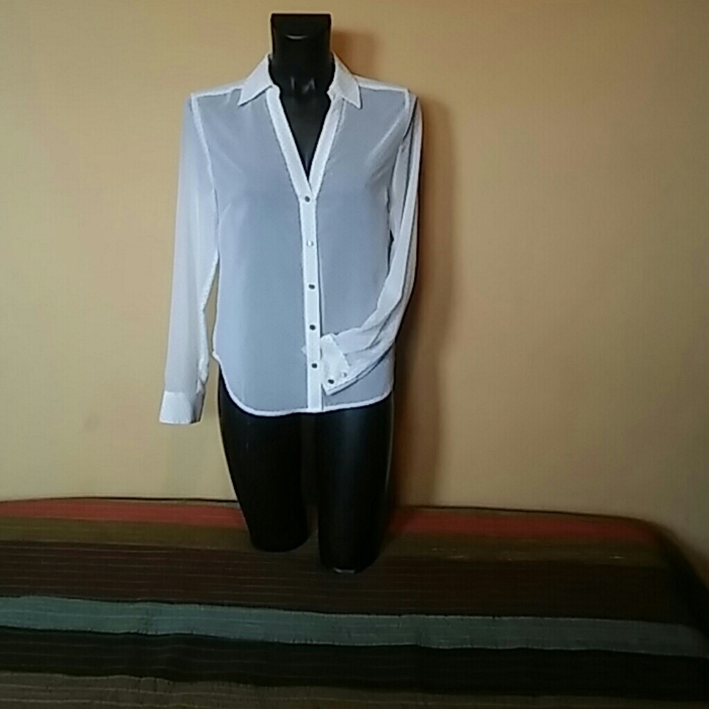 Issac Mizrahi Sheer  Dot Blouse - Picture 2 of 5