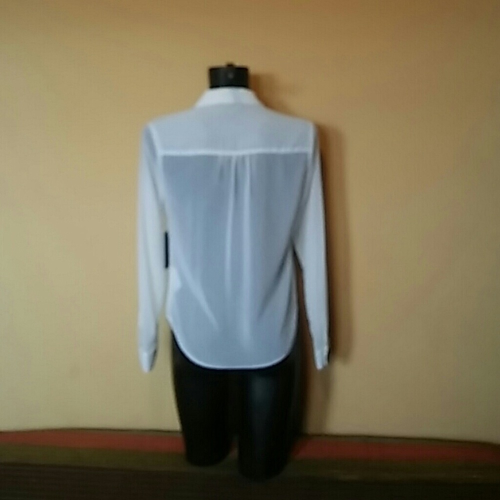 Issac Mizrahi Sheer  Dot Blouse - Picture 3 of 5