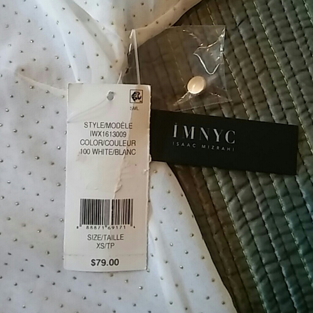 Issac Mizrahi Sheer  Dot Blouse - Picture 5 of 5