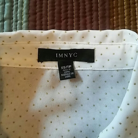 Issac Mizrahi Sheer Dot Blouse - Picture 4 of 5