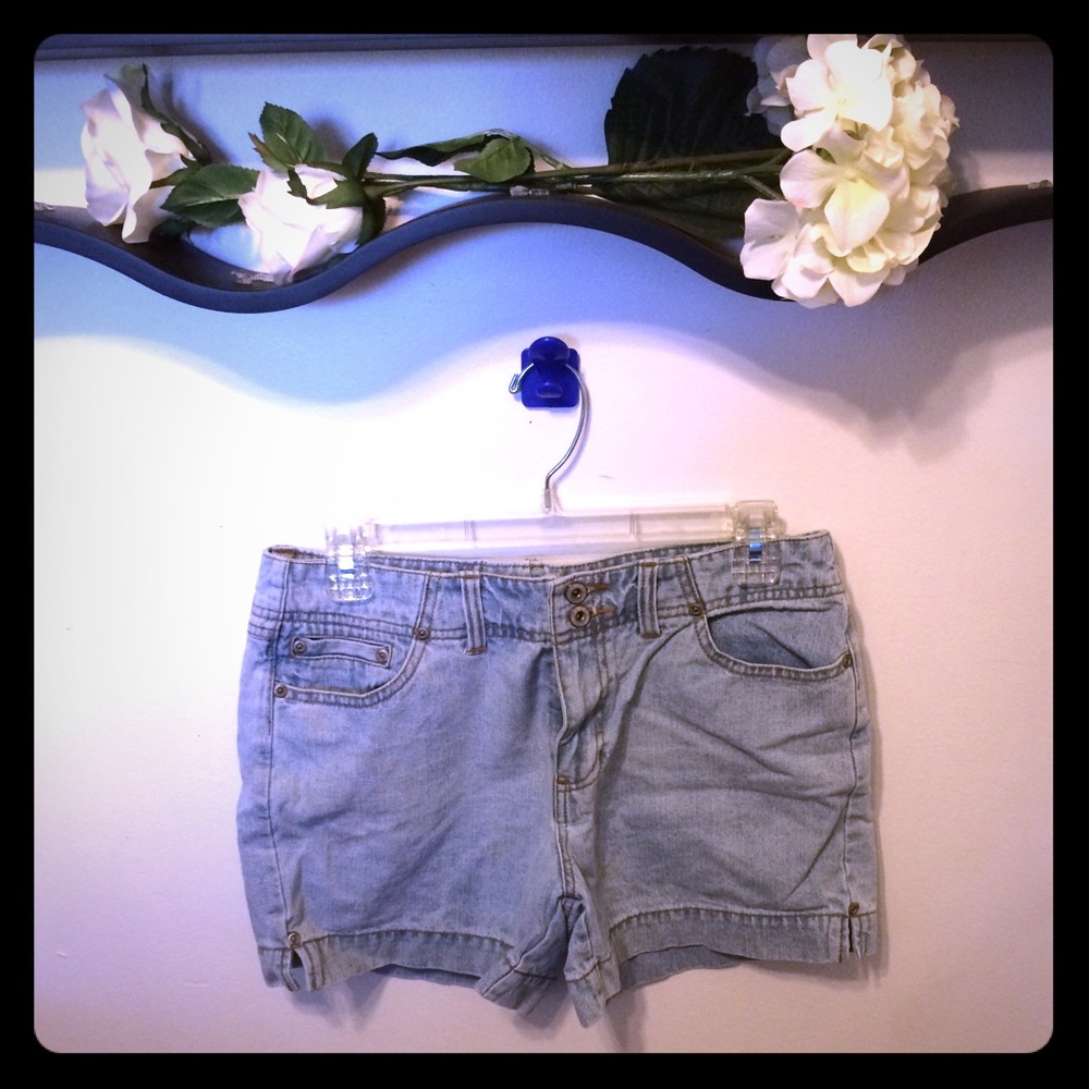 Light blue jean shorts