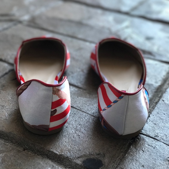 Sailor Red Pointy Toe Mary Jane Flat Loafer Flats - Picture 3 of 4