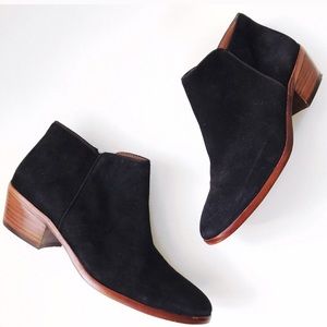 Sam Edelman 'Petty' black suede Chelsea boots.