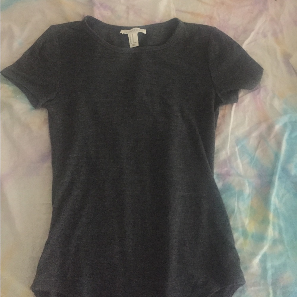 Forever 21 Basic Charcoal Bodysuit