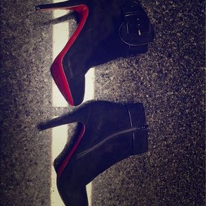 Christian Louboutin black suede ankle boots