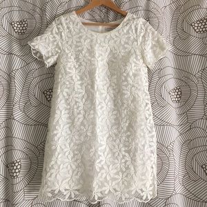 White dress with flower print