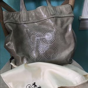 Coach purse grey patent