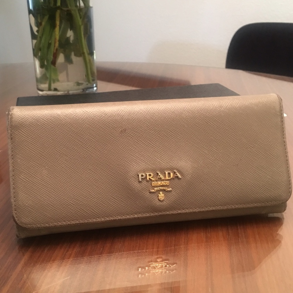 Prada Saffiano Leather Continental Flap Wallet