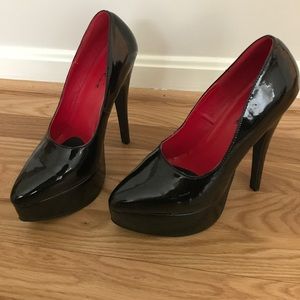 Sexy black platform heels