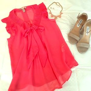 Coral ruffle top