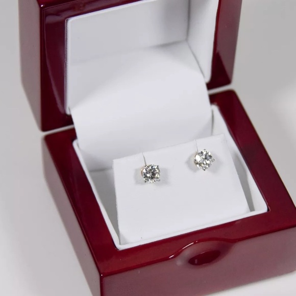 24HRSALE 2 LEFT💎1 CT Natural Diamond 14K Studs - Picture 2 of 6