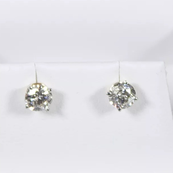 24HRSALE 2 LEFT💎1 CT Natural Diamond 14K Studs - Picture 4 of 6