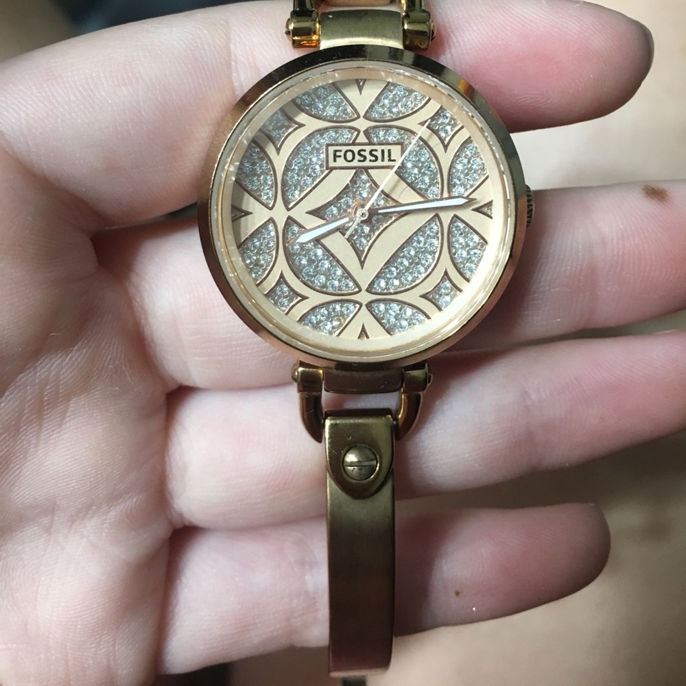 Gold Fossil Watch