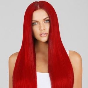 Leyla Milani Accessories Clip In Hair Extensions Fire Red 20