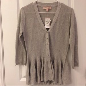 Philosophy by Republic Silver Peplum Cardigan