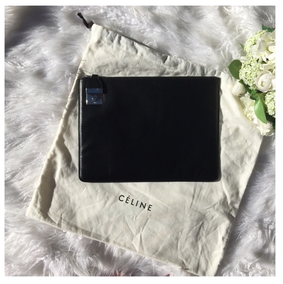 CÉLINE BLACK LEATHER CLUTCH - Picture 3 of 3