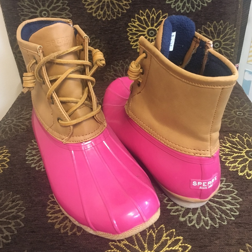 Sperry Duck Boots Pink 💗
