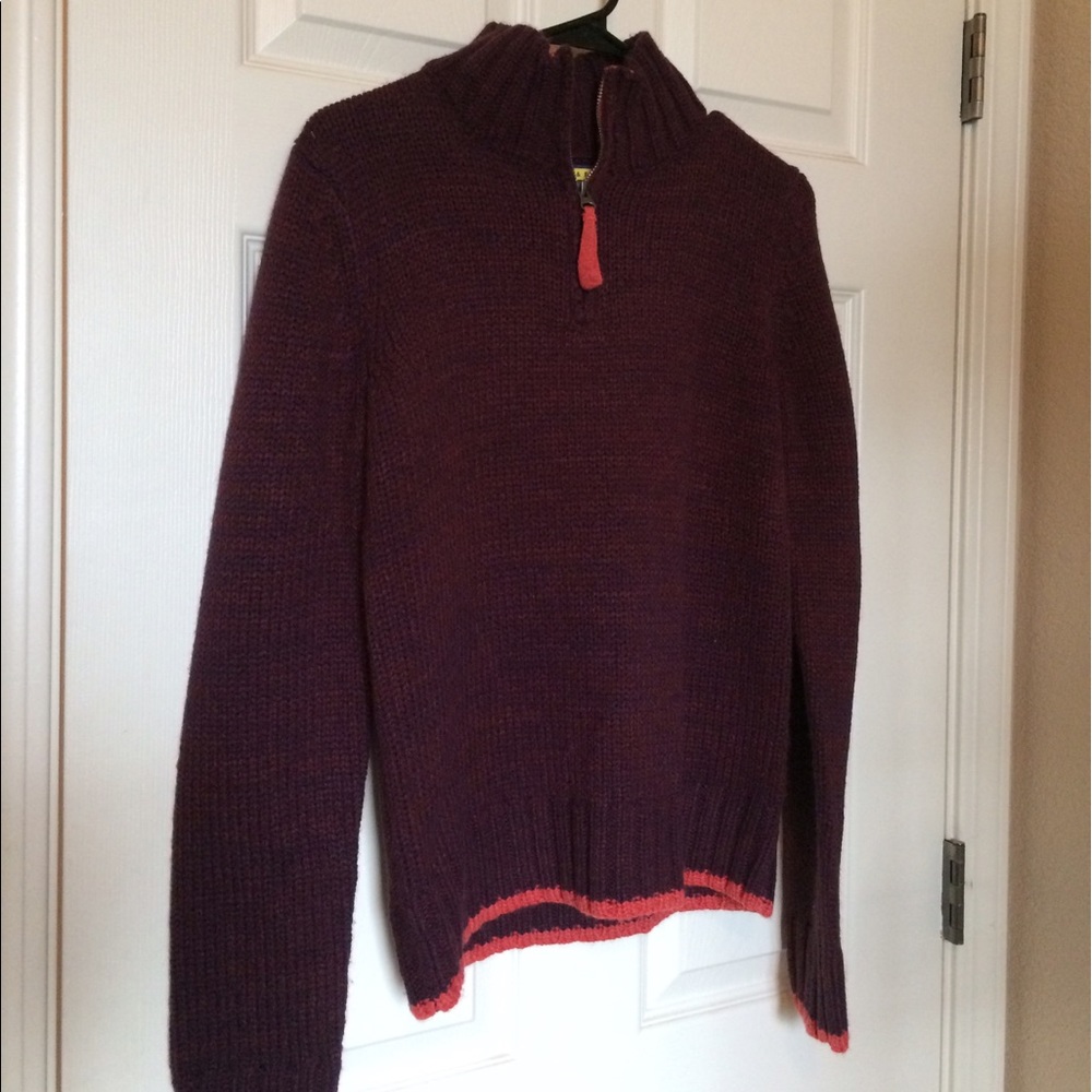 Cozy burgundy and pink sweater