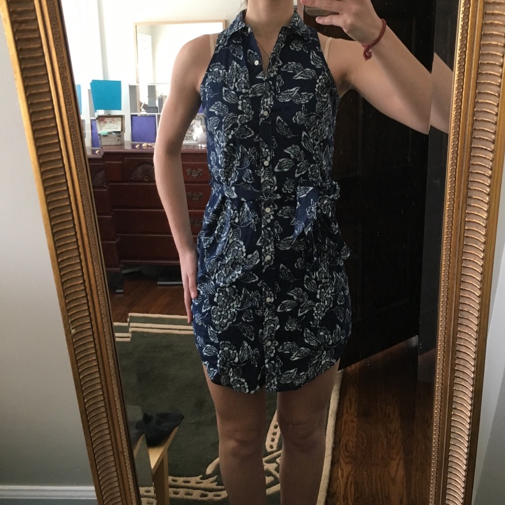 Banana republic flower button up dress
