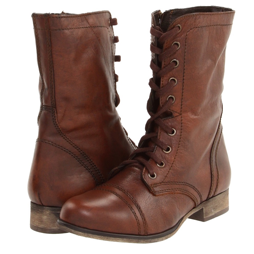 STEVE MADDEN Leather lace-up boots