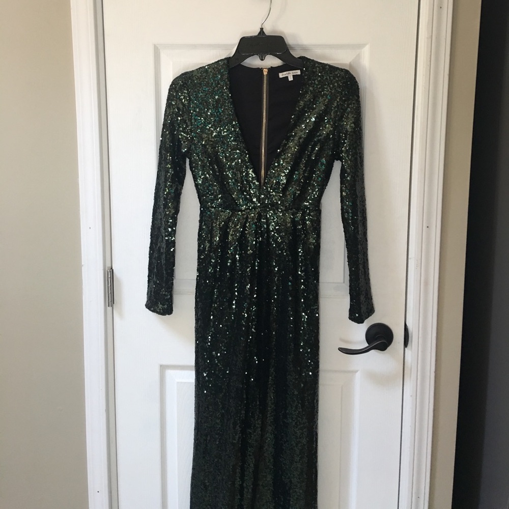 Green sequin dress