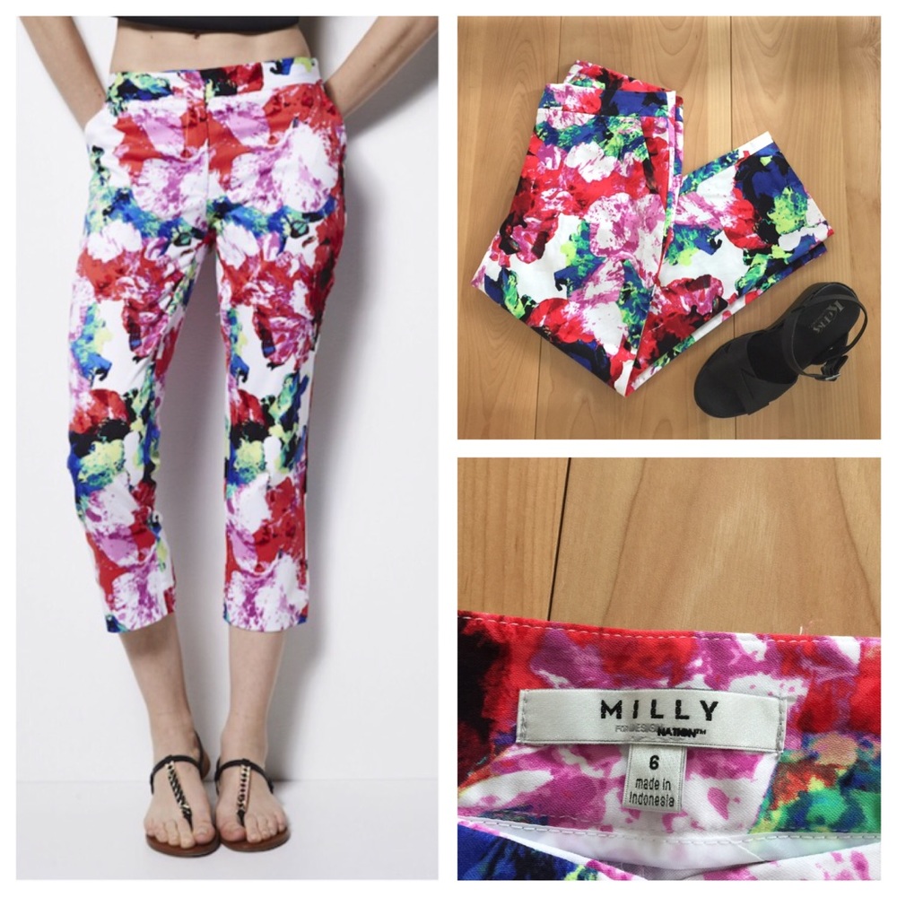 Milly Design Nation Crop Pants Size 6