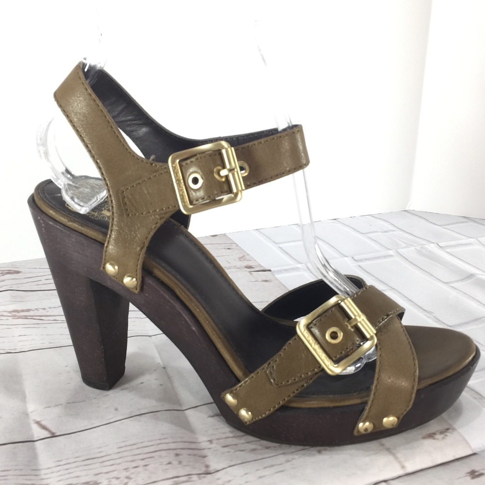 Vince Camuto Catey Army Green Sandal Heels size 7