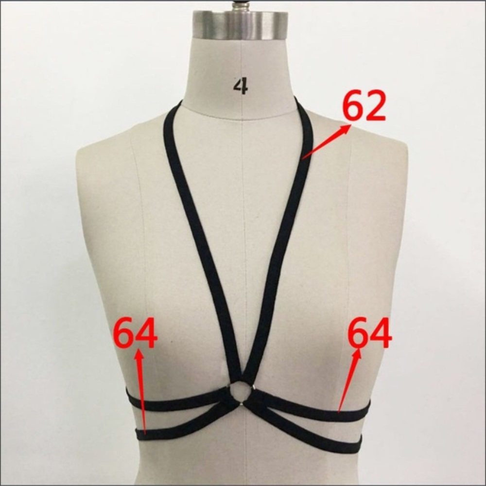 NWT black strappy bra harness bralette - Picture 4 of 4