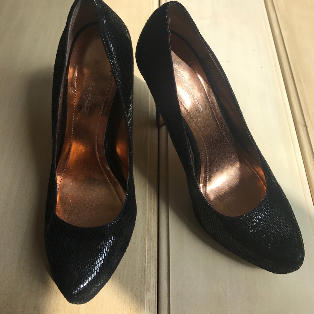 BCBGeneration black snakeskin heels