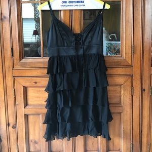 Marciano black tiered baby doll dress small
