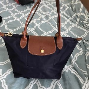 Purple Longchamp Small Le Pliage Tote