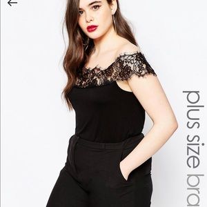 Boohoo Lace Bardot Bodysuit