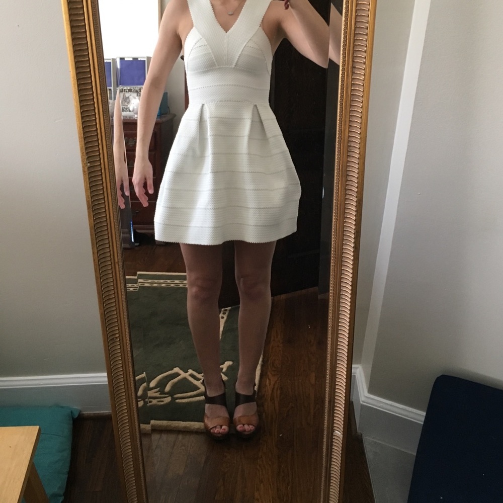 H&M white a line bodycon dress