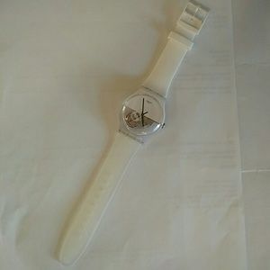 Art Drop Swatch Watch White & Opaque Face