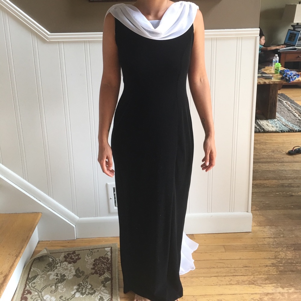 Classic black and white gown