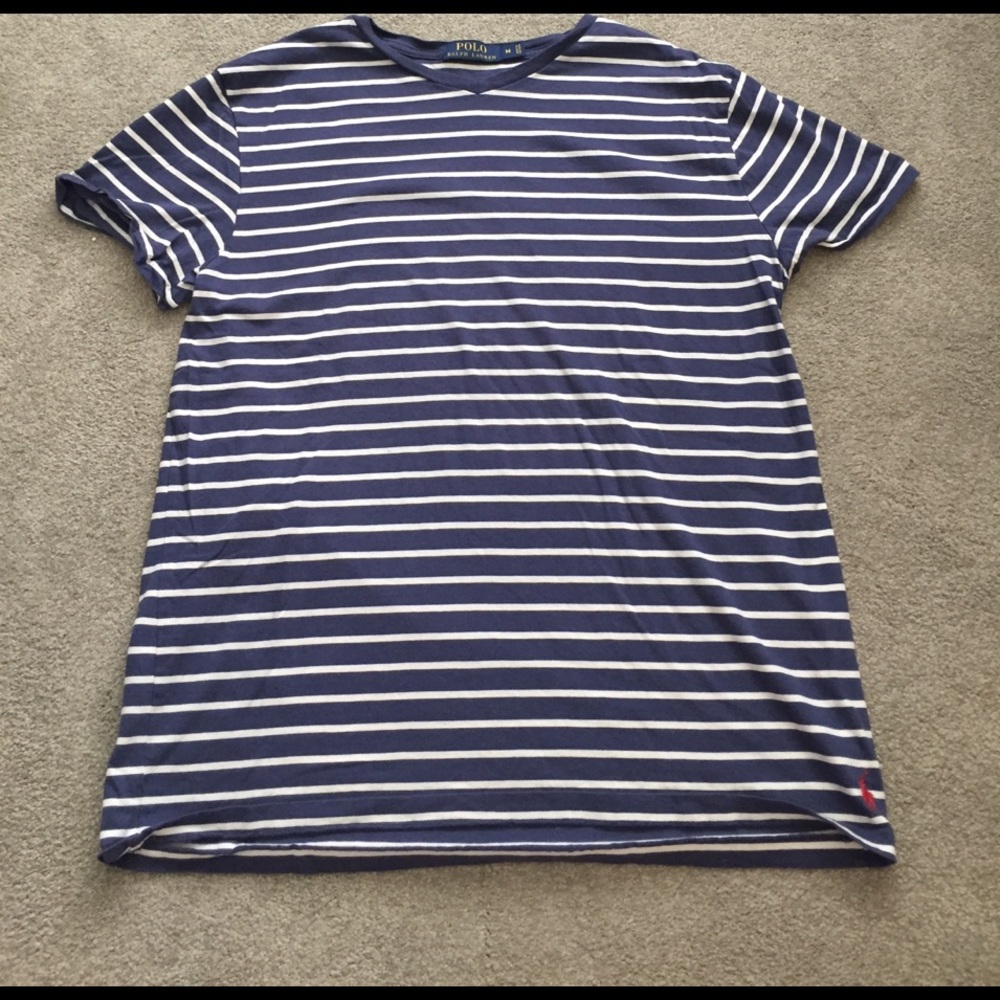 Men's blue striped Polo shirt