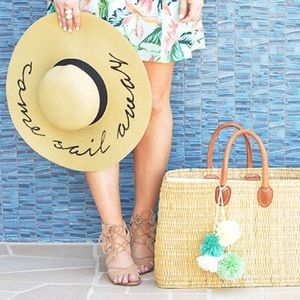 NWT Come Sail Away Floppy Straw Hat by BP
