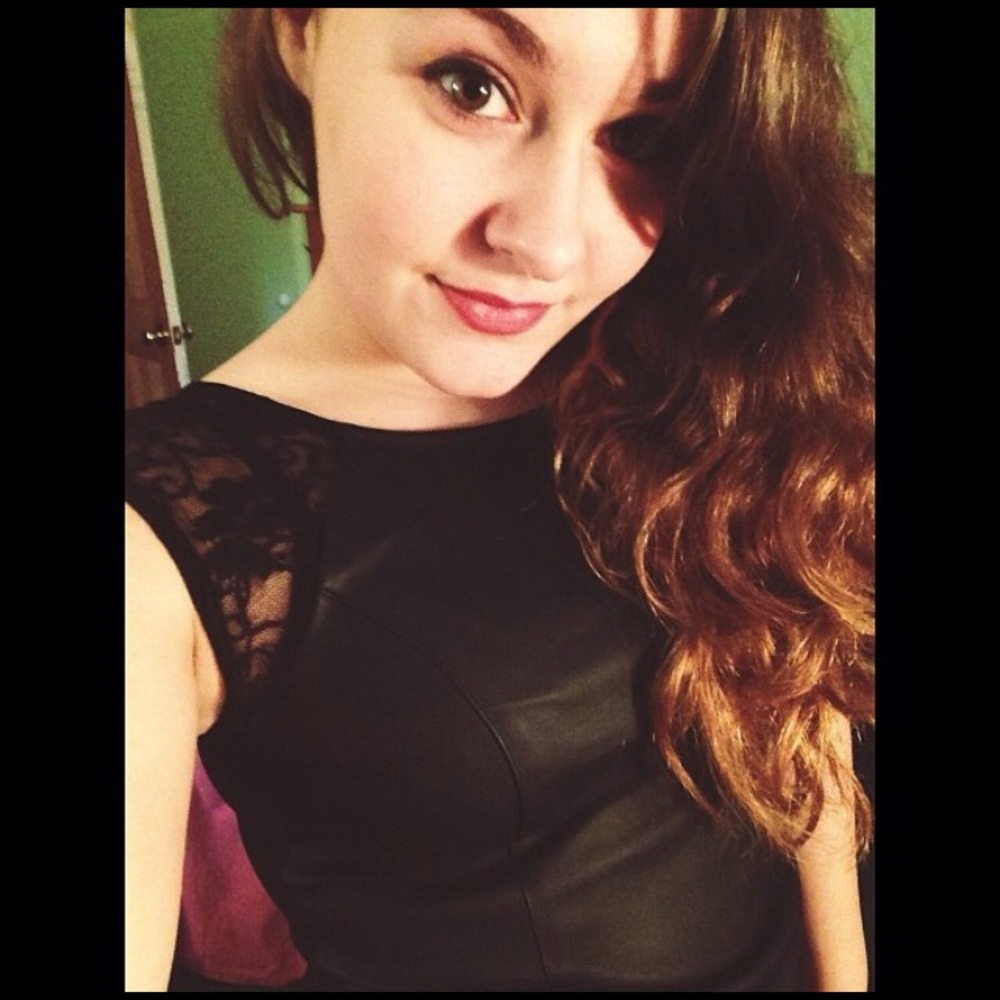 Express Black Faux Leather Top