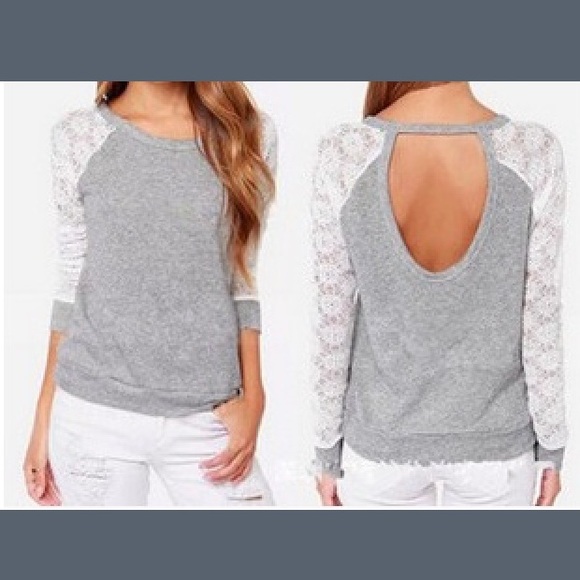 Tops - Embroidery Lace Crochet Top - Open back