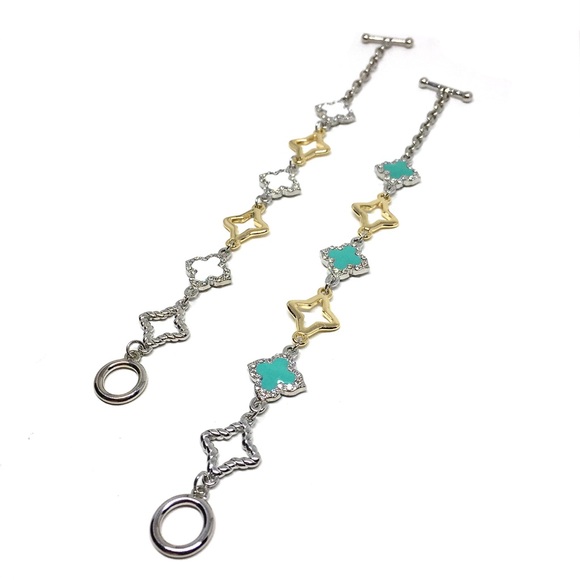 Beautiful Rhodium/18k Gold Plated Bracelet - Picture 3 of 8