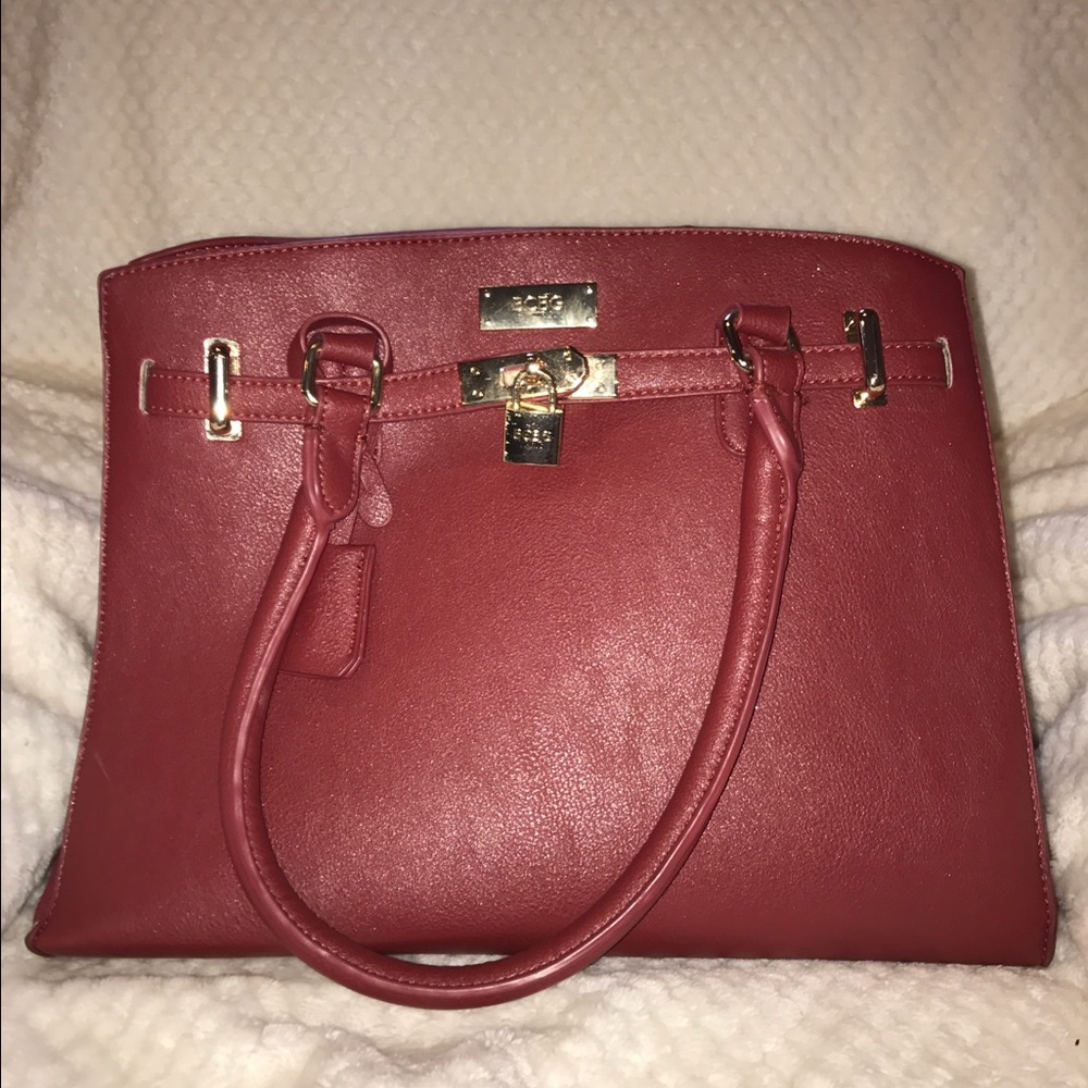 BCBG structured maroon bag